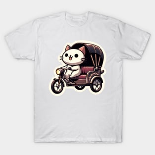 cat in a rickshaw T-Shirt